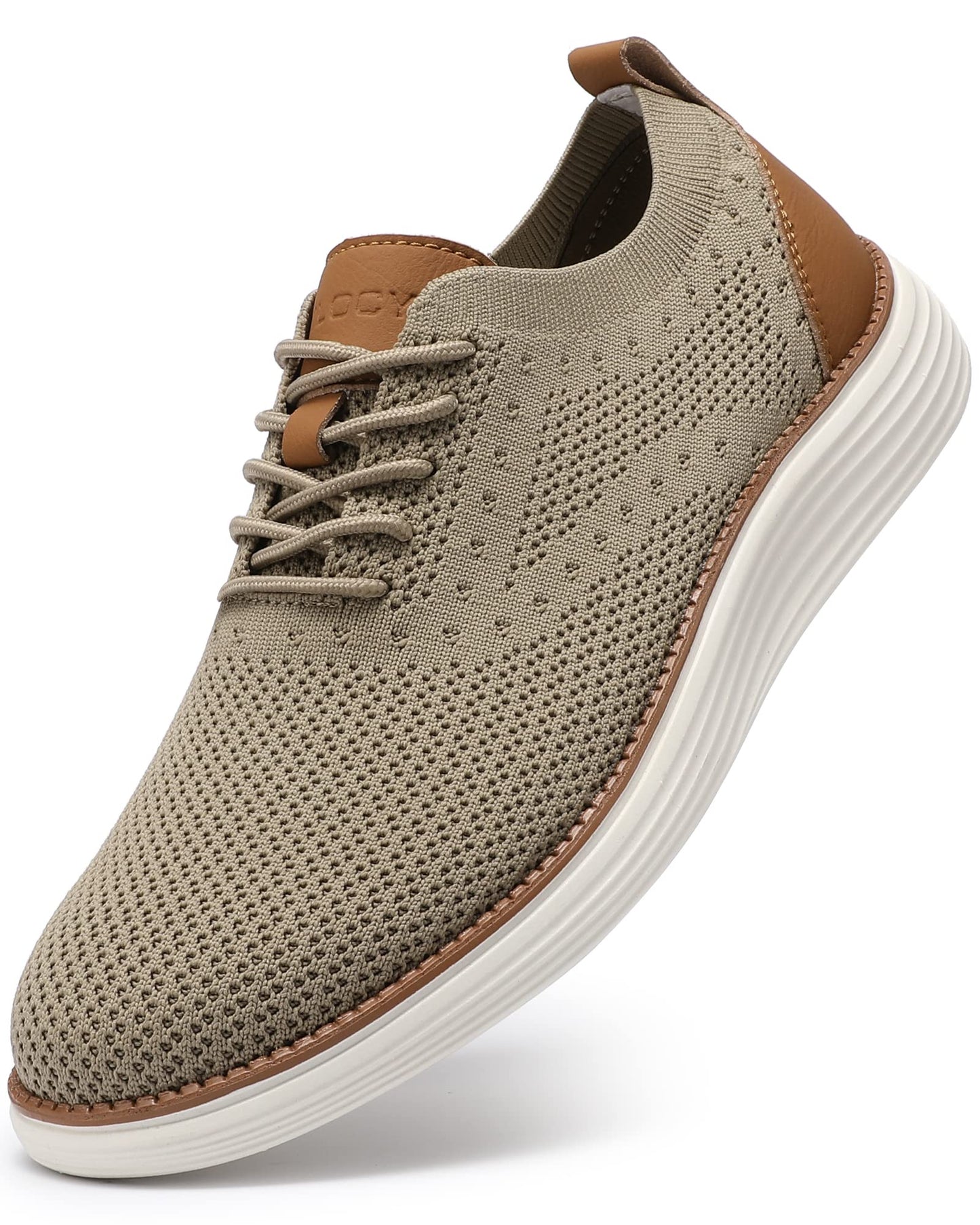 VILOCY Men's Casual Dress Sneakers Lace-Up Oxfords Business Mesh Breathable Walking Shoes Tennis Comfortable