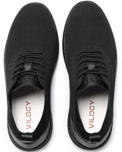 VILOCY Men's Casual Dress Sneakers Lace-Up Oxfords Business Mesh Breathable Walking Shoes Tennis Comfortable