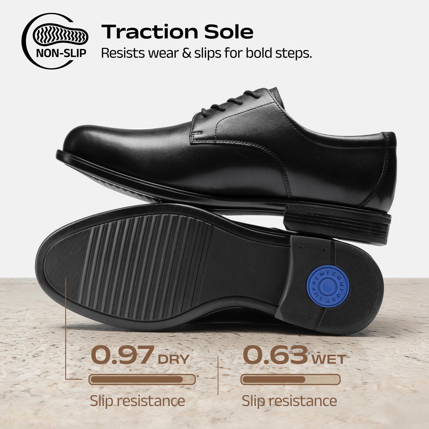 Classic Leather Oxford Dress Shoes Lace Up Business Formal