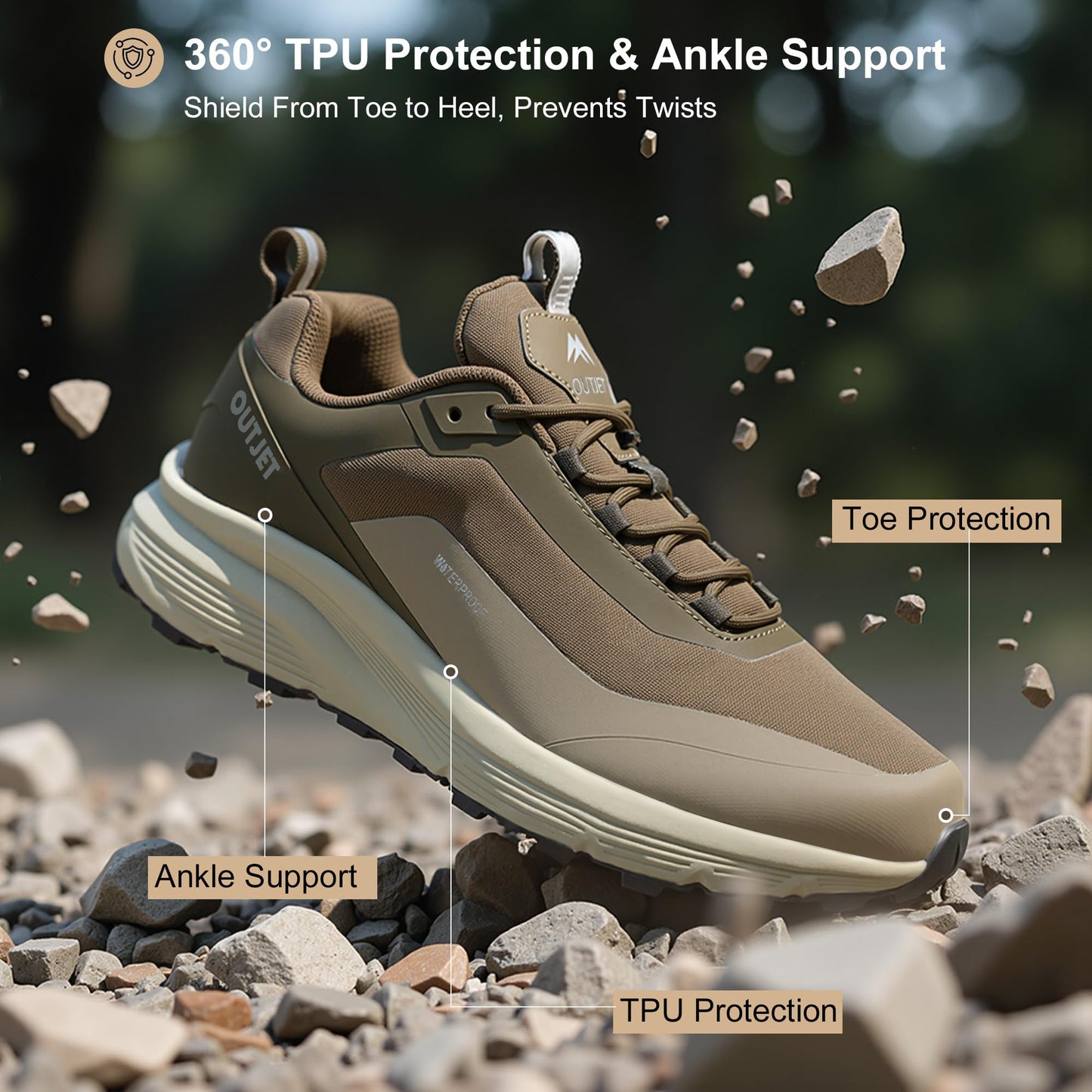Men’s Waterproof Hiking Shoes Lightweight Trail Outdoor