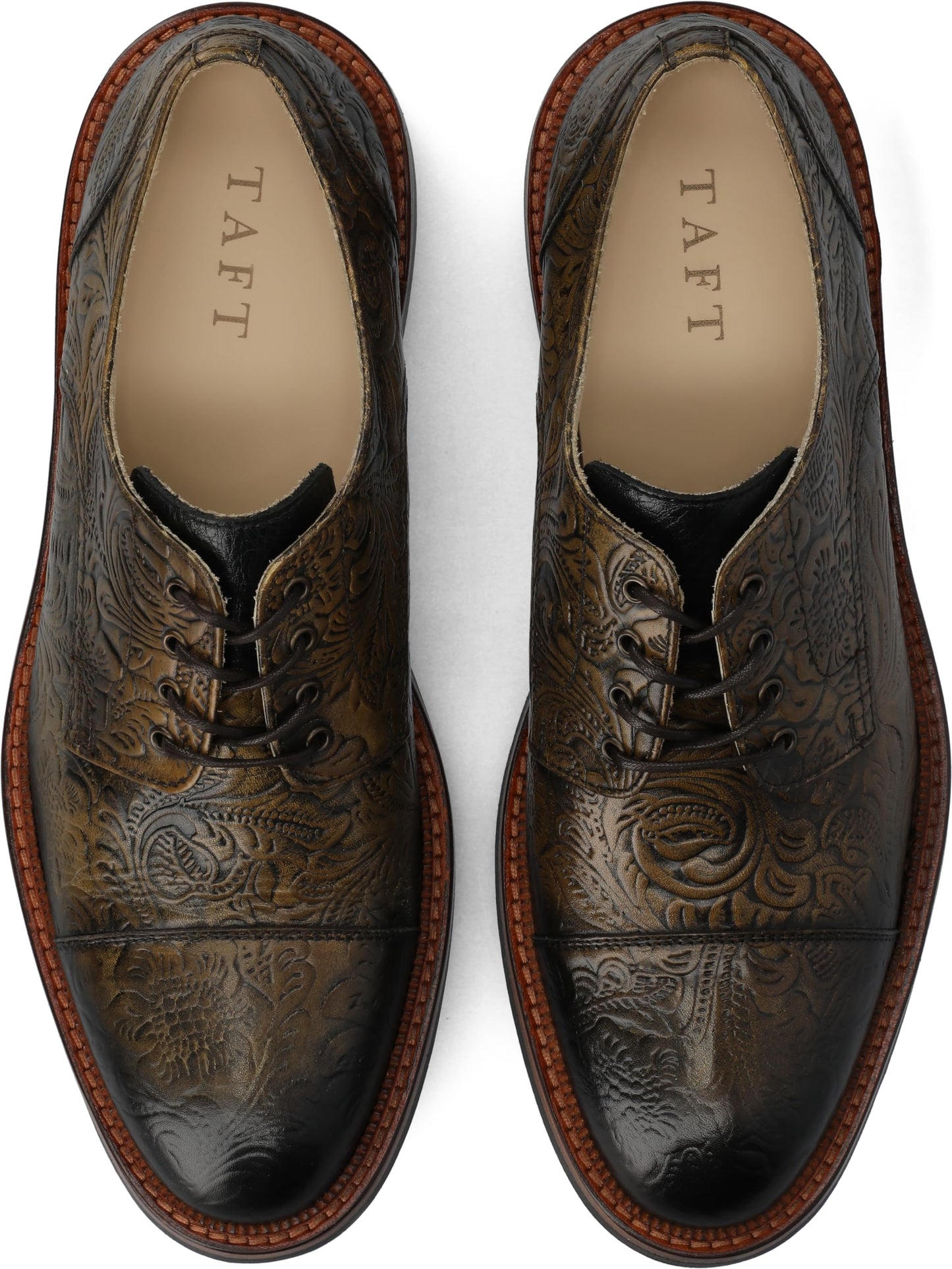 Men’s Leather Derby Dress Shoes Round Toe Lace Up