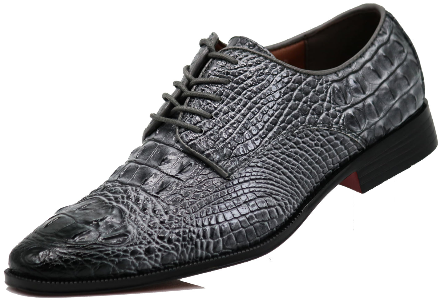 Orion Men's Crocodile Print Oxfords Lace Up Derby Dress Shoes