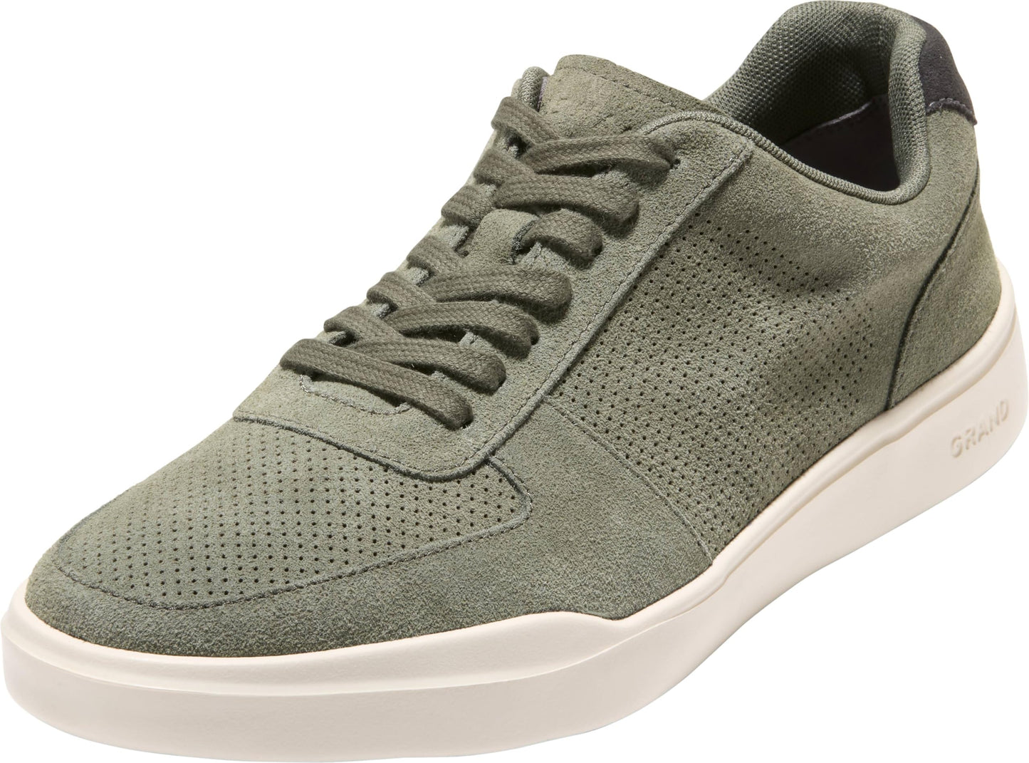 Perforated Leather Sneakers Lace Up Casual Comfort Walking
