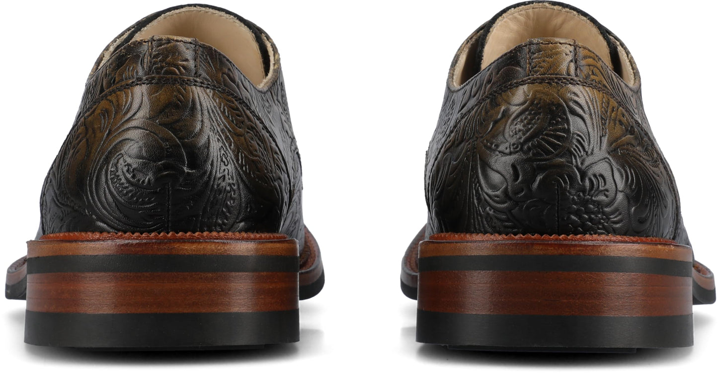 Men’s Leather Derby Dress Shoes Round Toe Lace Up
