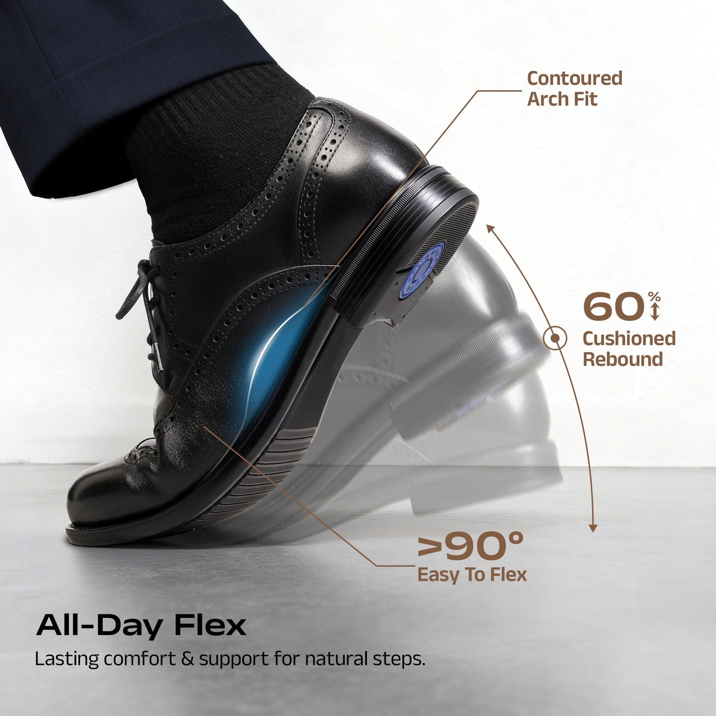 Leather Wingtip Brogue Oxford Dress Shoes Lace Up Classic
