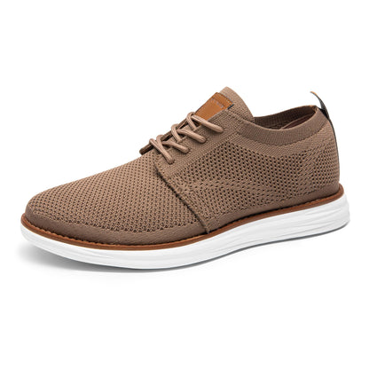 Men’s Breathable Knit Dress Sneakers Lace-Up Casual Shoes