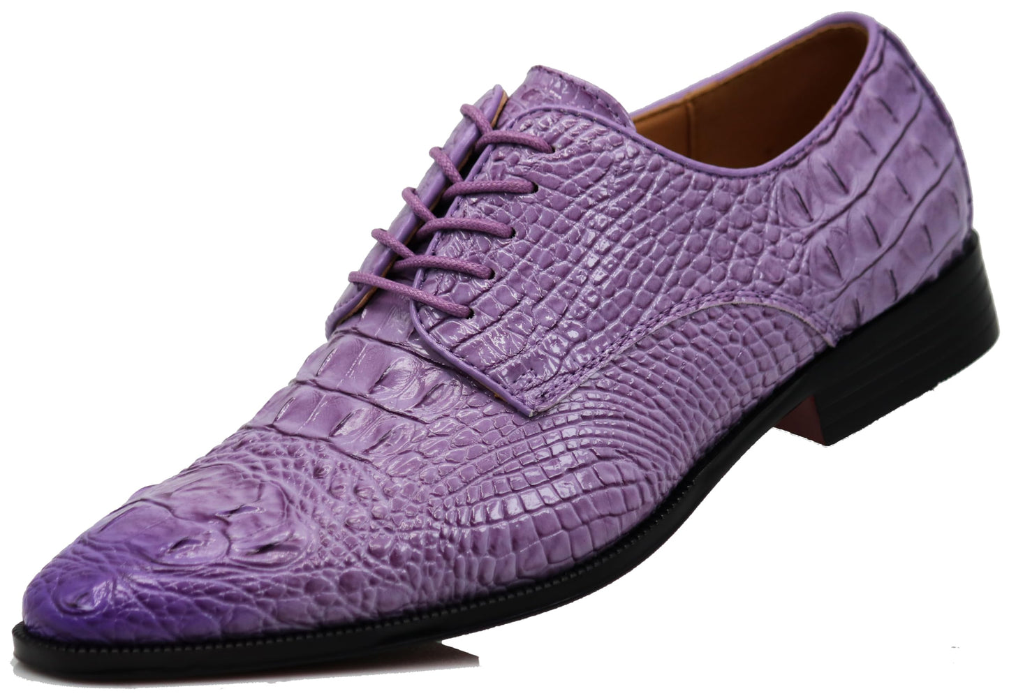 Orion Men's Crocodile Print Oxfords Lace Up Derby Dress Shoes