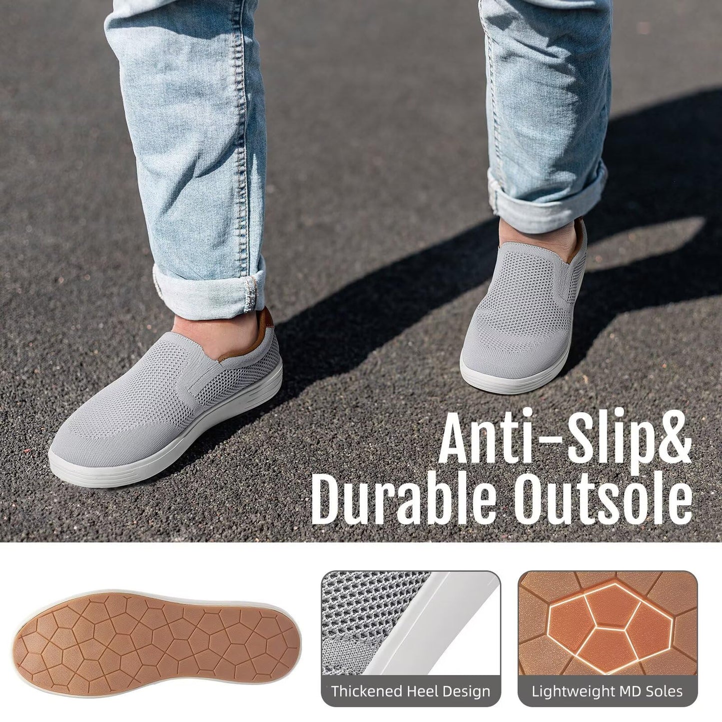 Men’s Breathable Mesh Slip-On Loafers Casual Shoes