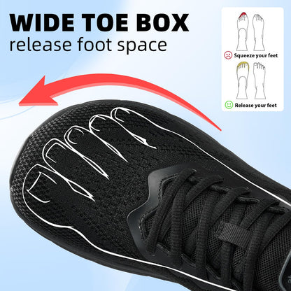 Wide Toe Box Running Sneakers Cushioned Non Slip Walking Shoes