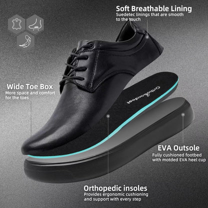 Orthopedic Leather Oxford Dress Shoes Arch Support Comfort