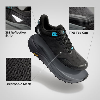 Men’s Trail Running Shoes Wide Toe Box Cushioned Training