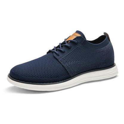 Men’s Breathable Knit Dress Sneakers Lace-Up Casual Shoes