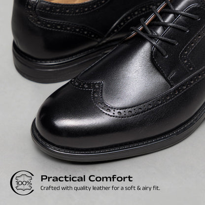 Leather Wingtip Brogue Oxford Dress Shoes Lace Up Classic